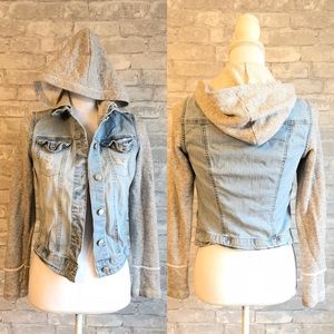 Hooded sweatshirt Jean jacket